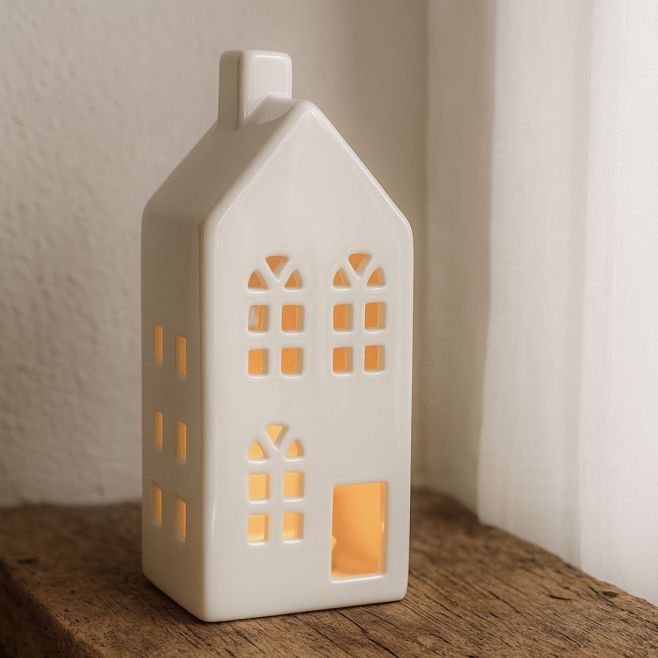 Večer, záclona a hřejivé světlo…✨ Keramické domečky i svícny se promění v malá kouzla, která rozehrají stíny po stěnách. 🤍...